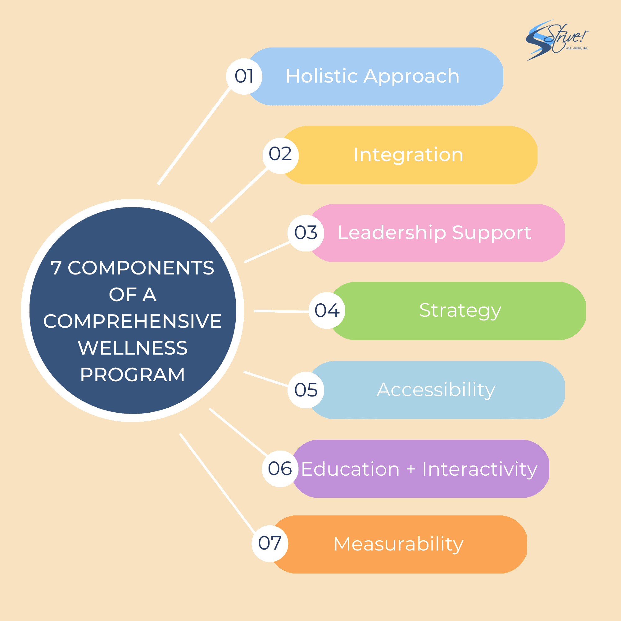 7 Components of a Comprehensive Wellness Program graphic